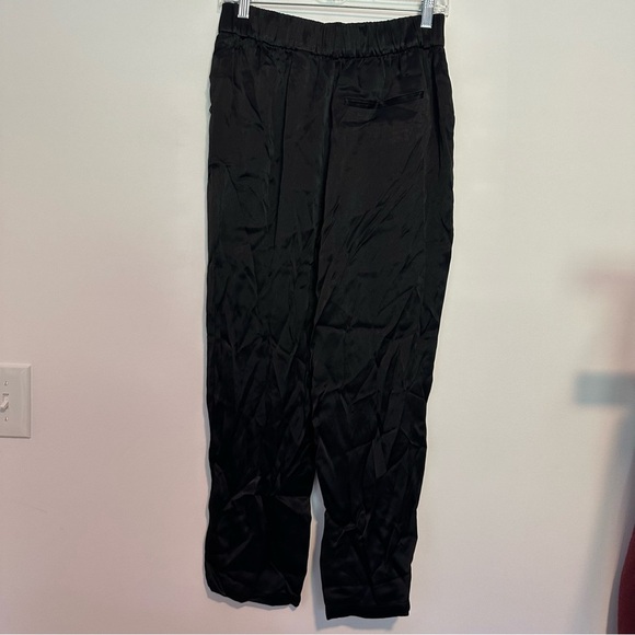 New ZARA SATIN EFFECT TROUSERS PANTS black - Picture 7 of 8